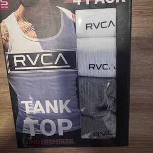 RVCA Men's White and Gray Tank Top 4-Pack